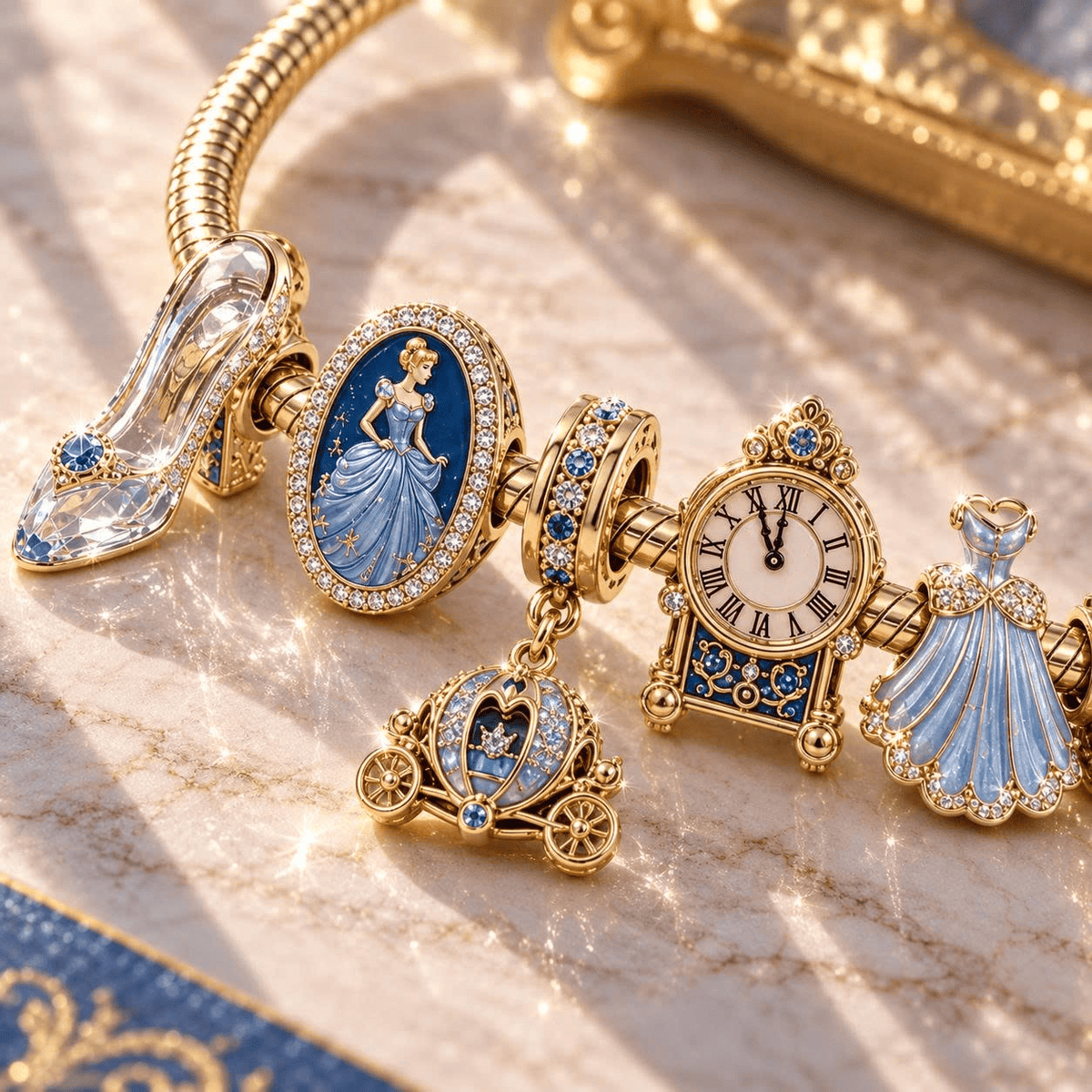 CDR Gold Charm Bracelet Set VTH