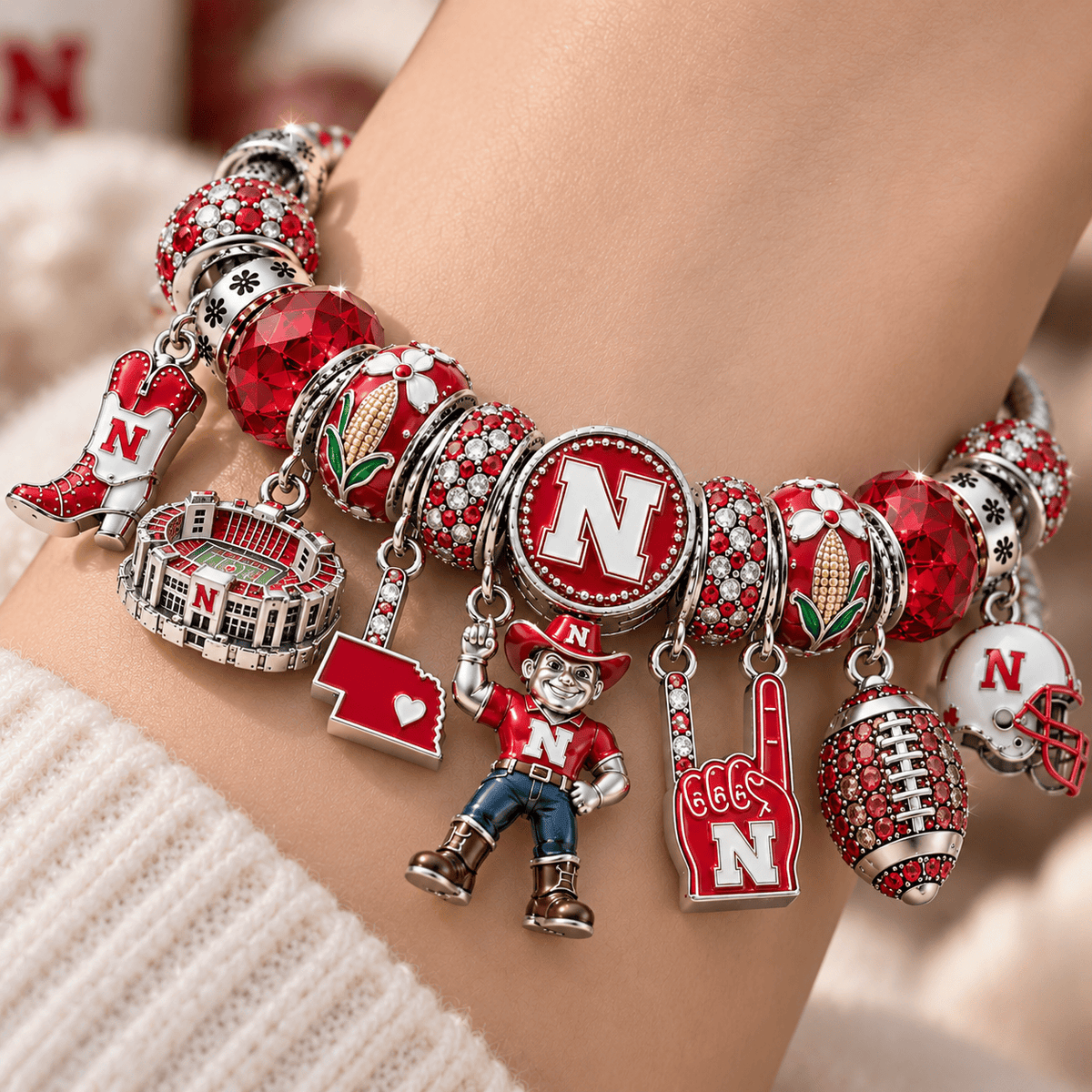 WBG Silver Charm Bracelet Set NTTB