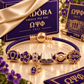 OMPP Braided Leather Charm Bracelet Set NHVH