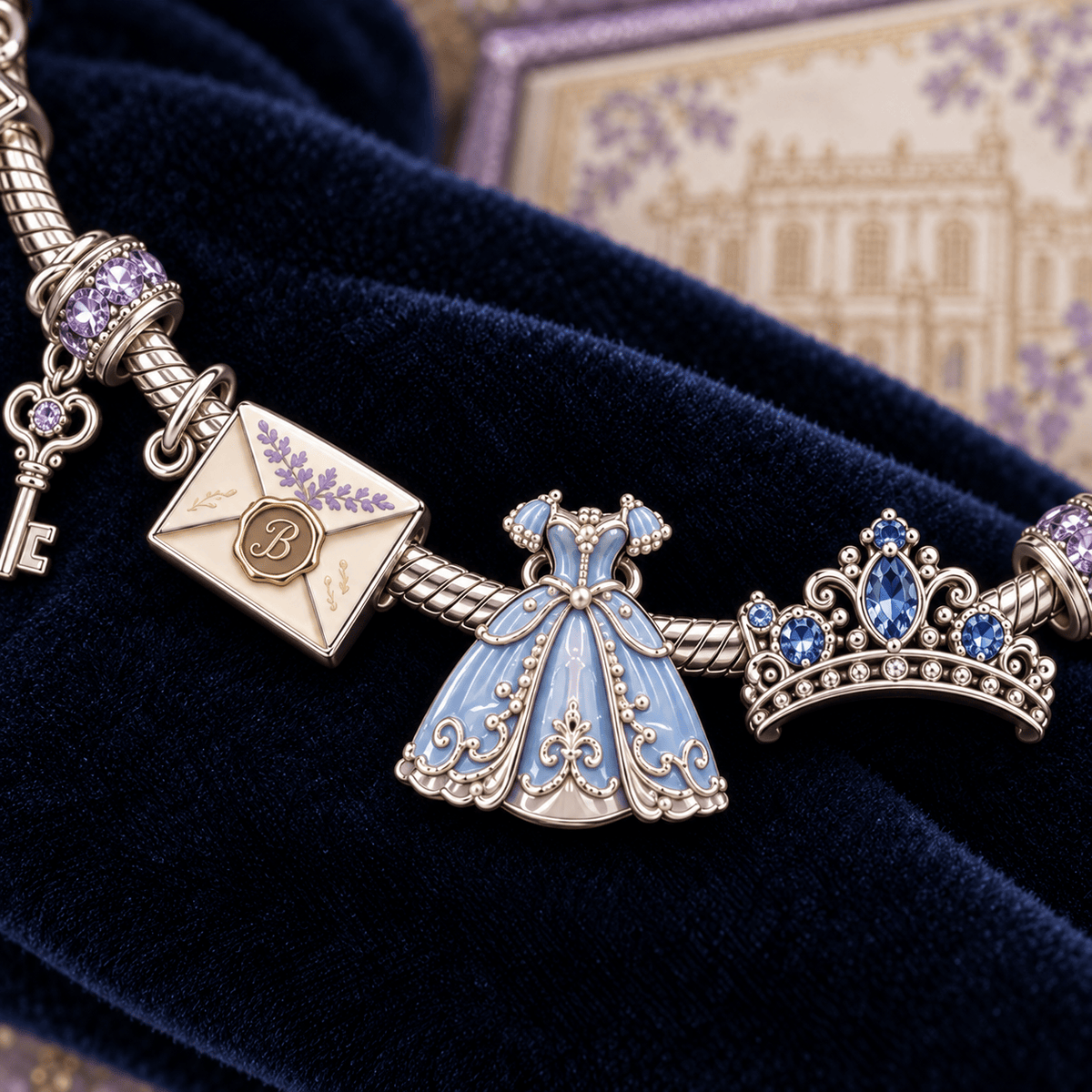BDGT Silver Charm Bracelet Set TTTT