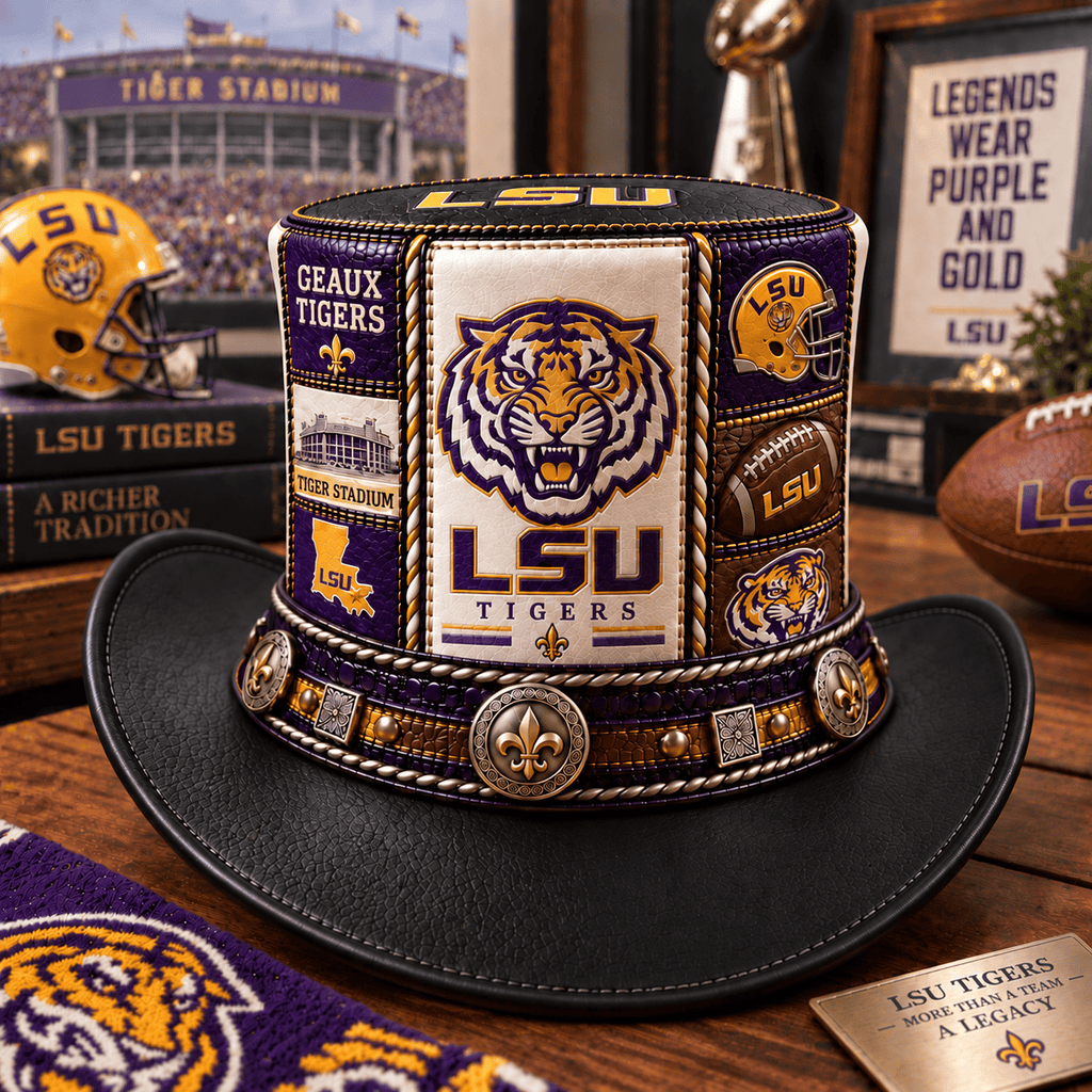 LSU Premium Leather Top Hat PDL