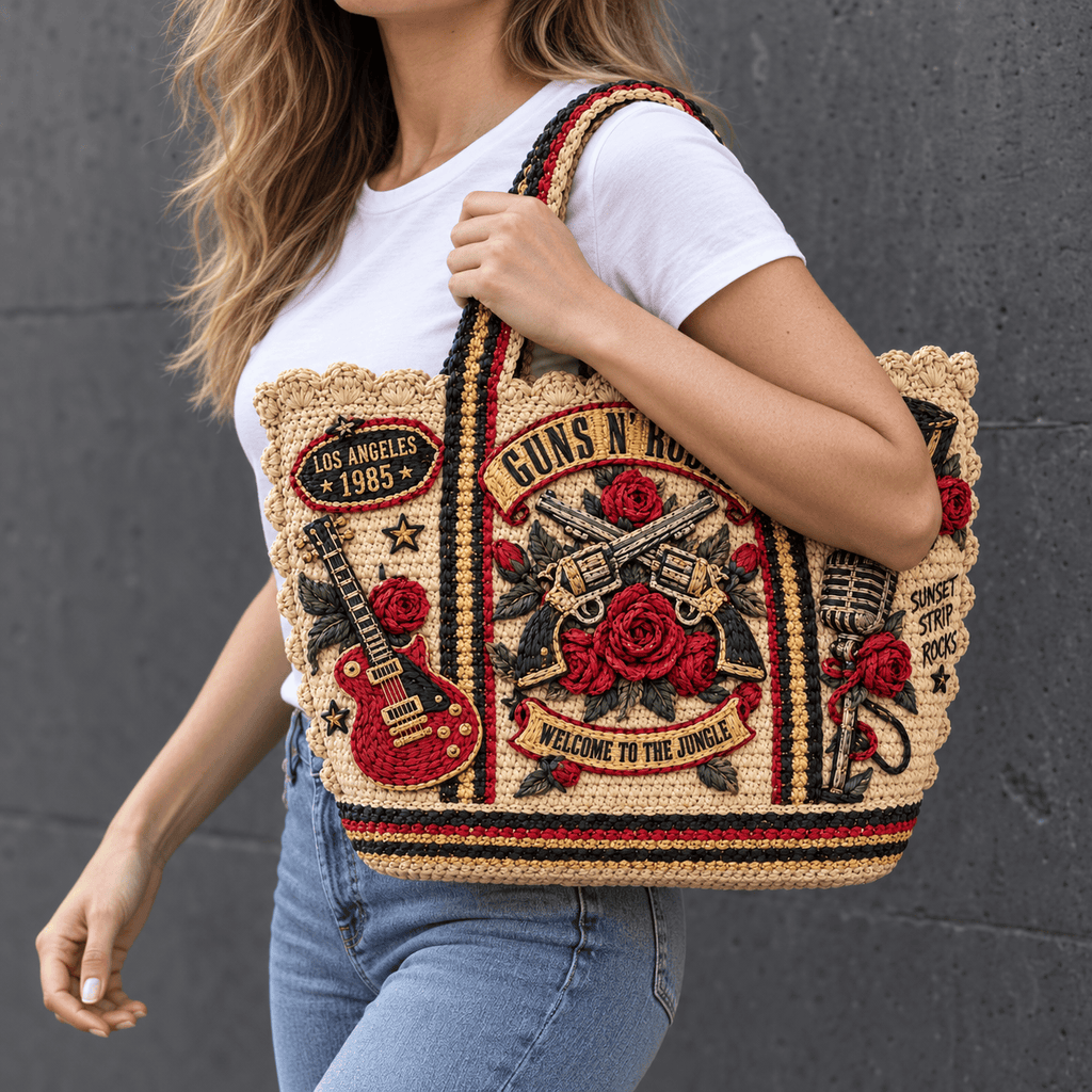 GNR Straw-Style Embellished Tote Bag DNBN