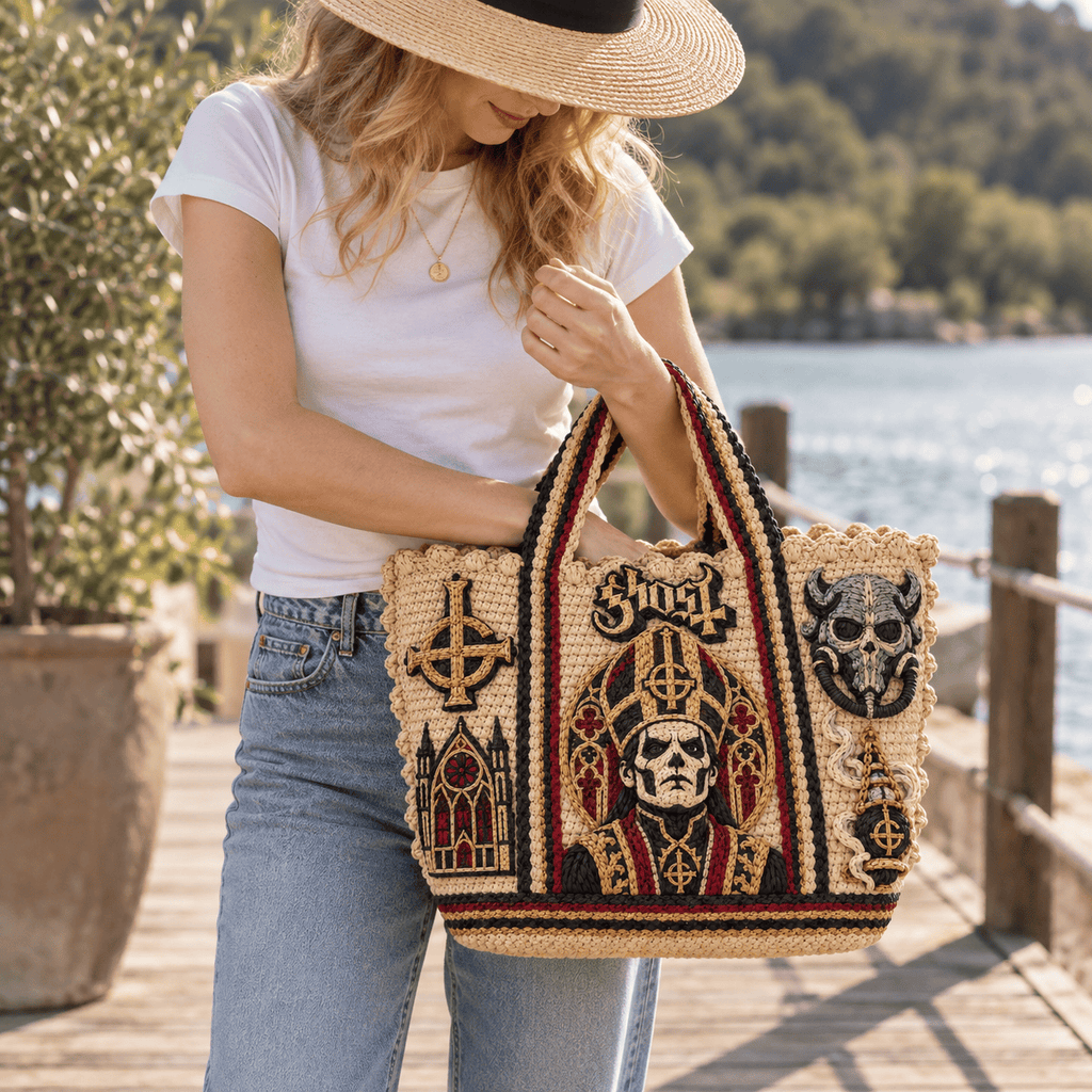 GOST Straw-Style Embellished Tote Bag DNBN