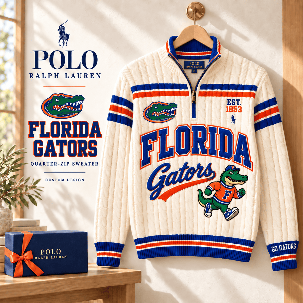 FGT PREMIUM Varsity Cable-Knit Quarter-Zip Sweater NHVH