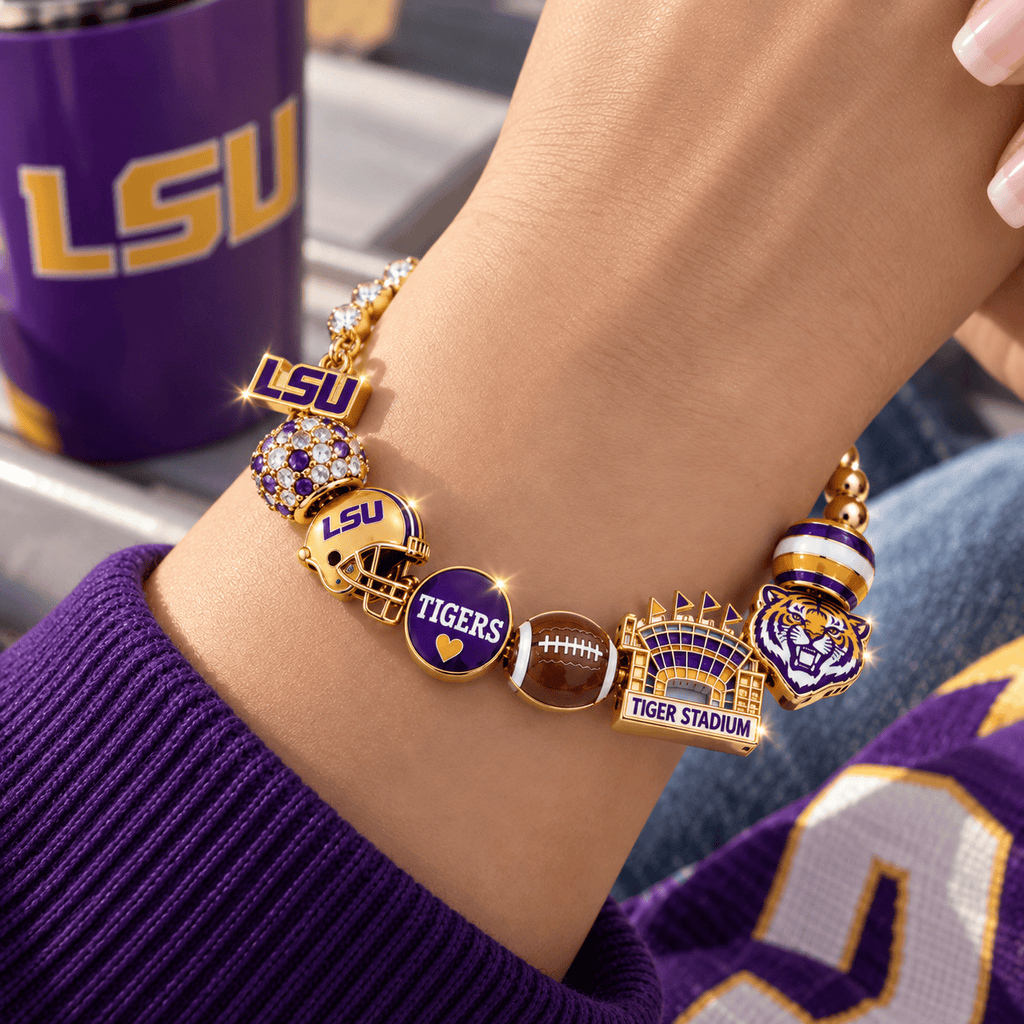 LSU Gold Charm Bracelet Set BMD