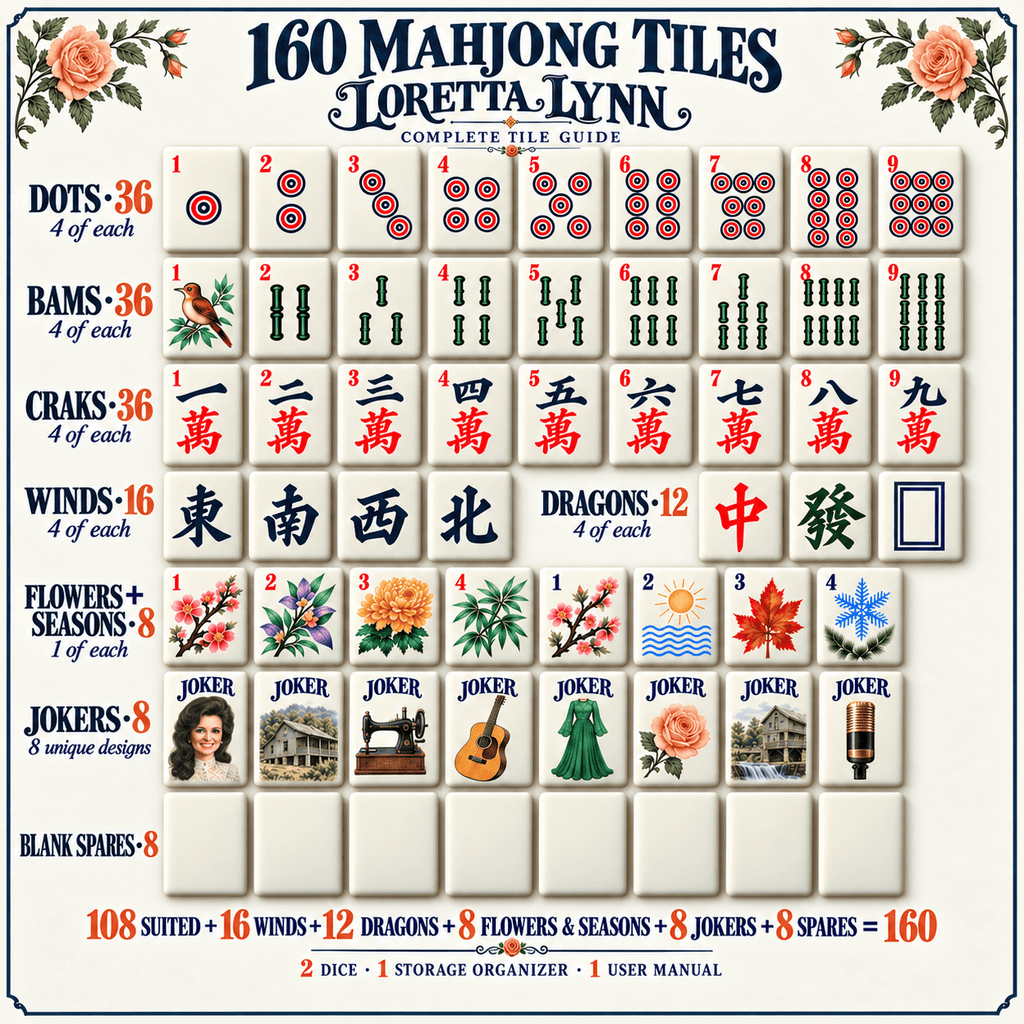 Premium LTL Mahjong Tiles Set TTMH