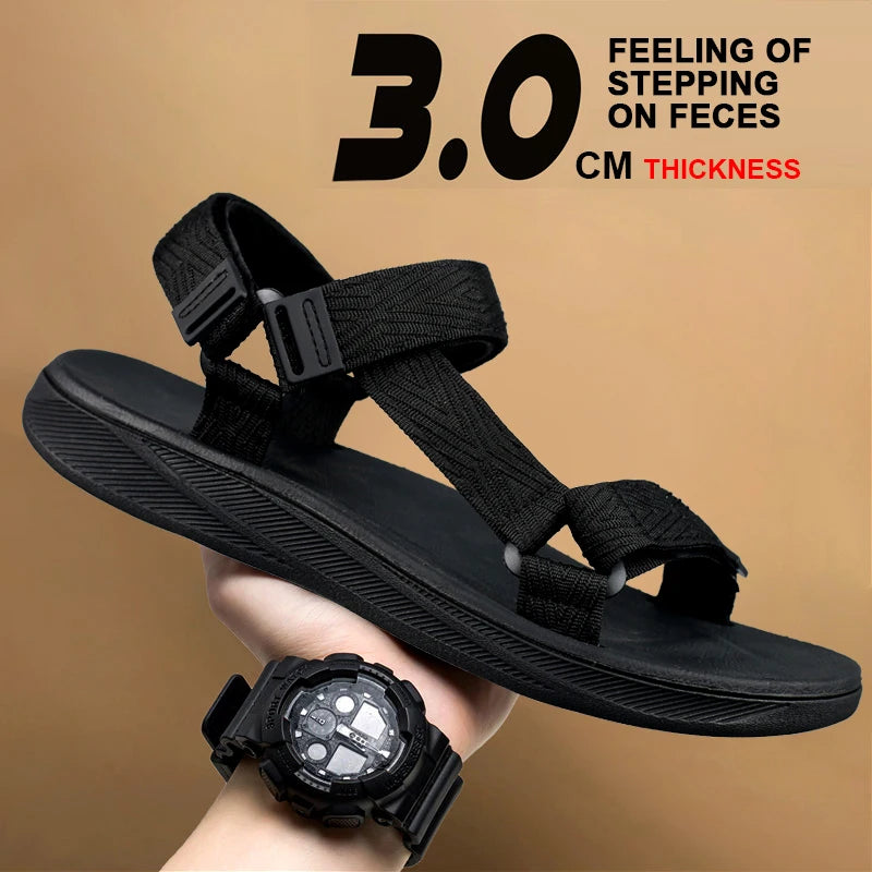 Summer Men's Sandals Outdoor Wadable Man Support Yoga Mat Gladiator Open Beach Slippers Antiskid Durable Flat Men Shoe Size40-45