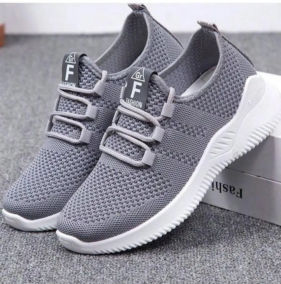 Women's Lightweight Walking Sneakers Breathable Mesh Upper Non-Slip Outsole Comfortable Slip-On Casual Shoes
