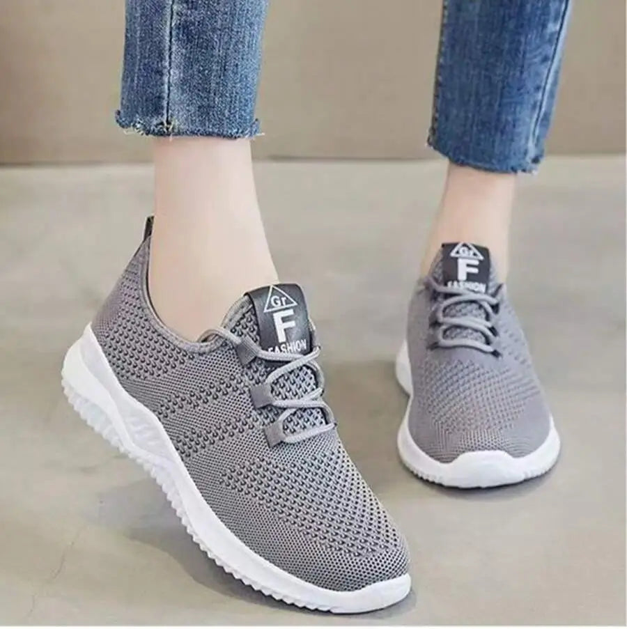 Women's Lightweight Walking Sneakers Breathable Mesh Upper Non-Slip Outsole Comfortable Slip-On Casual Shoes